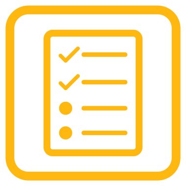 Denetim listesi sayfa vektör simgesi bir çerçeve içinde