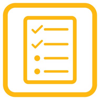 Denetim listesi sayfa vektör simgesi bir çerçeve içinde