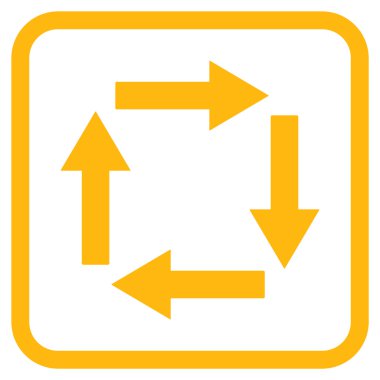 Dolaşım oklar bir çerçeve içinde simge vektör