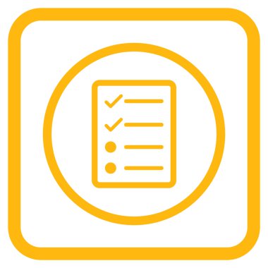 Denetim listesi sayfa vektör simgesi bir çerçeve içinde