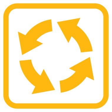 Dolaşım vektör simgesi bir çerçeve içinde