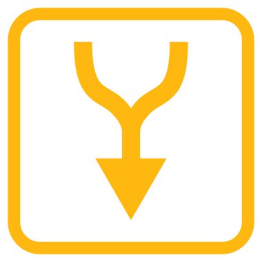 Vektör simgesi bir çerçeve içinde aşağı ok birleştirmek