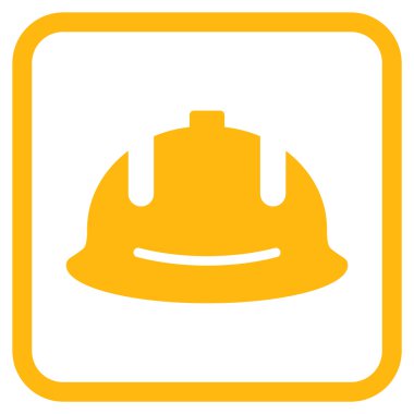 İnşaat kask vektör simgesi bir çerçeve içinde