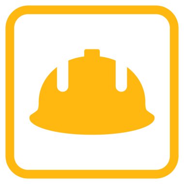 İnşaat kask vektör simgesi bir çerçeve içinde