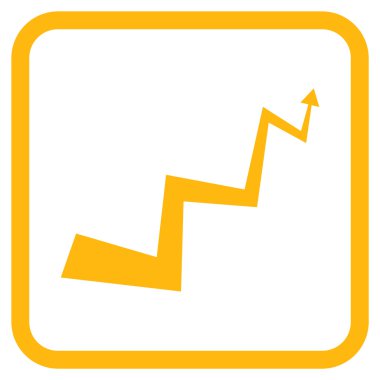 Eğri ok vektör simgesi bir çerçeve içinde