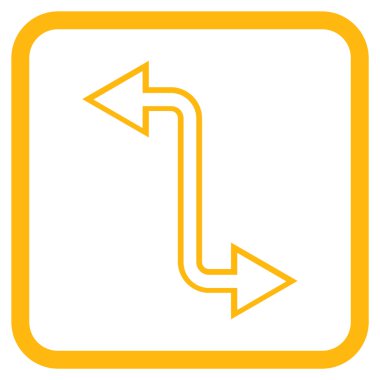 Eğri Exchange ok vektör simgesi bir çerçeve içinde