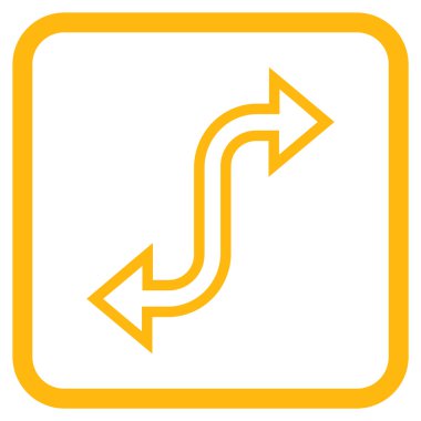 Eğri Exchange ok vektör simgesi bir çerçeve içinde