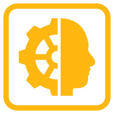 Cyborg dişli vektör simgesi bir çerçeve içinde