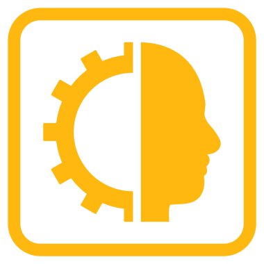 Cyborg dişli vektör simgesi bir çerçeve içinde