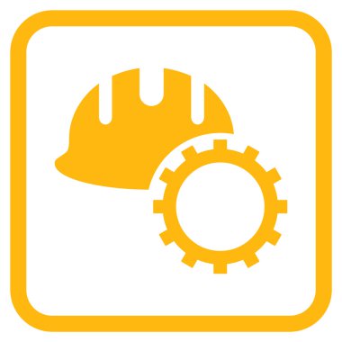 Geliştirme işçisi vektör simgesi bir çerçeve içinde