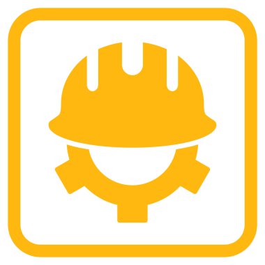 Geliştirme kask vektör simgesi bir çerçeve içinde