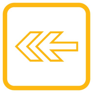 Yön sol vektör simgesi bir çerçeve içinde