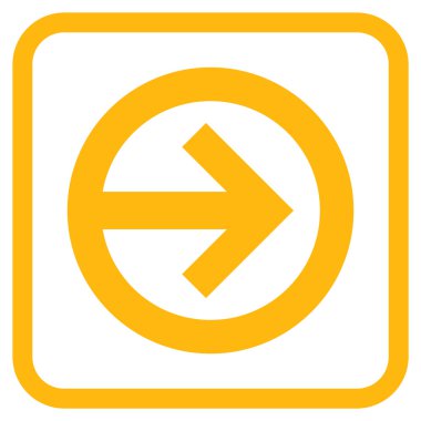 Yöne doğru vektör simgesi bir çerçeve içinde