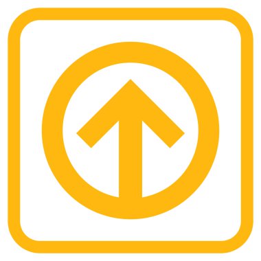 Yön yukarı vektör simgesi bir çerçeve içinde