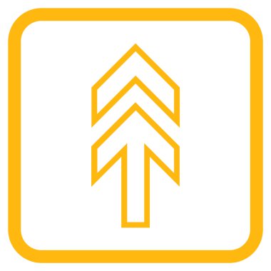 Yön yukarı vektör simgesi bir çerçeve içinde