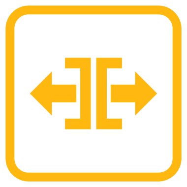 Yatay yöndeki vektör simgesi bir çerçeve içinde bölmek