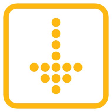 Vektör simgesi bir çerçeve içinde aşağı noktalı ok