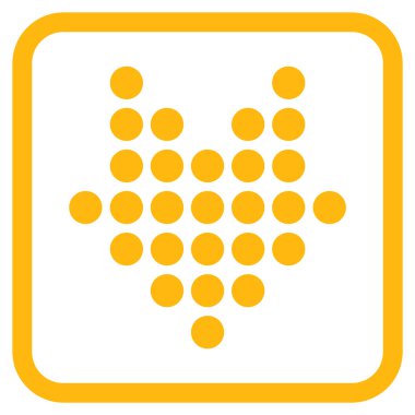 Vektör simgesi bir çerçeve içinde aşağı noktalı ok