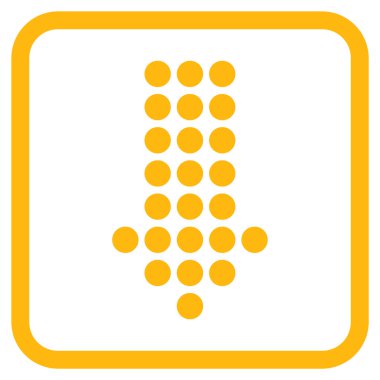 Vektör simgesi bir çerçeve içinde aşağı noktalı ok