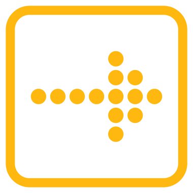 Noktalı ok doğru vektör simgesi bir çerçeve içinde