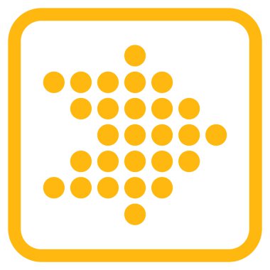 Noktalı ok doğru vektör simgesi bir çerçeve içinde