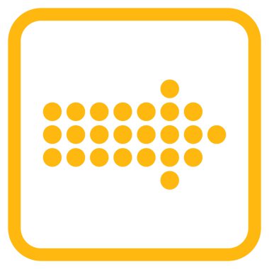 Noktalı ok doğru vektör simgesi bir çerçeve içinde