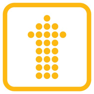 Vektör simgesi bir çerçeve içinde yukarı noktalı ok