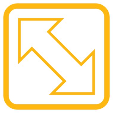 Exchange çapraz vektör simgesi bir çerçeve içinde
