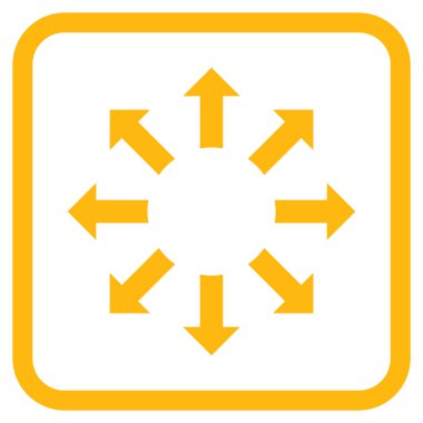 Genişletin okları vektör simgesi bir çerçeve içinde