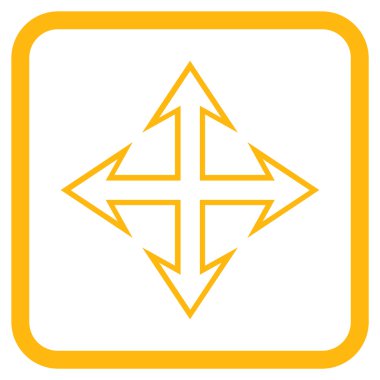 Genişletin okları vektör simgesi bir çerçeve içinde