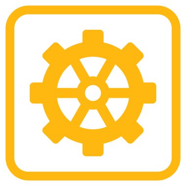 Dişli vektör simgesi bir çerçeve içinde