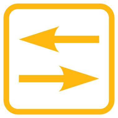 Yatay Exchange oklar bir çerçeve içinde simge vektör