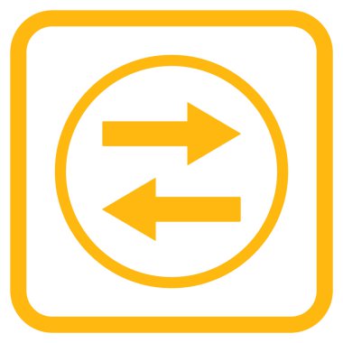 Yatay Çevir ok simge bir çerçeve içinde vektör