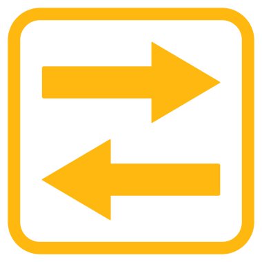 Yatay Çevir ok simge bir çerçeve içinde vektör