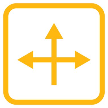 Kavşak yön vektör simgesi bir çerçeve içinde