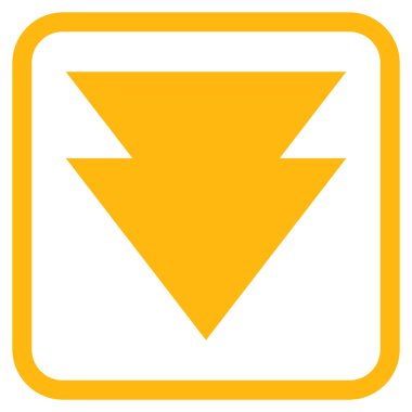 Vektör simgesi bir çerçeve içinde aşağı iner