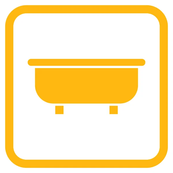 Badewannen-Vektor-Symbol in einem Rahmen — Stockvektor