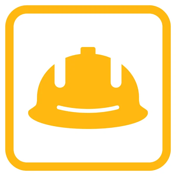 Ícone de vetor de capacete de construção em um quadro —  Vetores de Stock