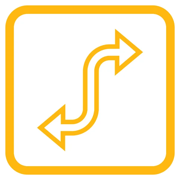 Icona vettoriale freccia di scambio curva in una cornice — Vettoriale Stock