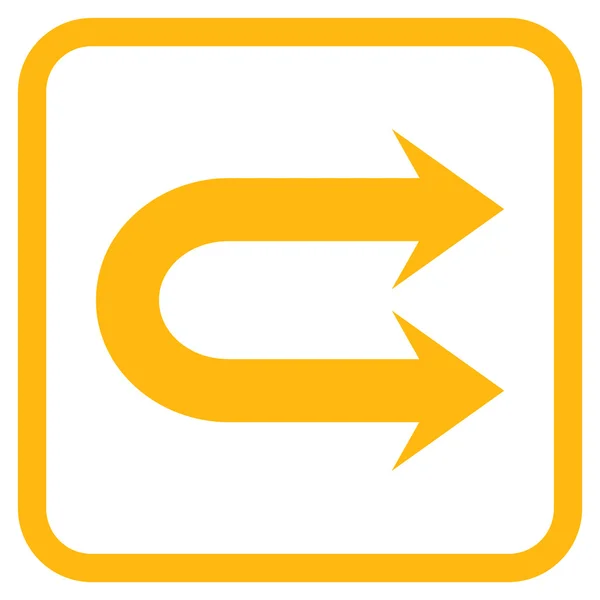 Dubbele pijl naar rechts Vector Icon In een Frame — Stockvector