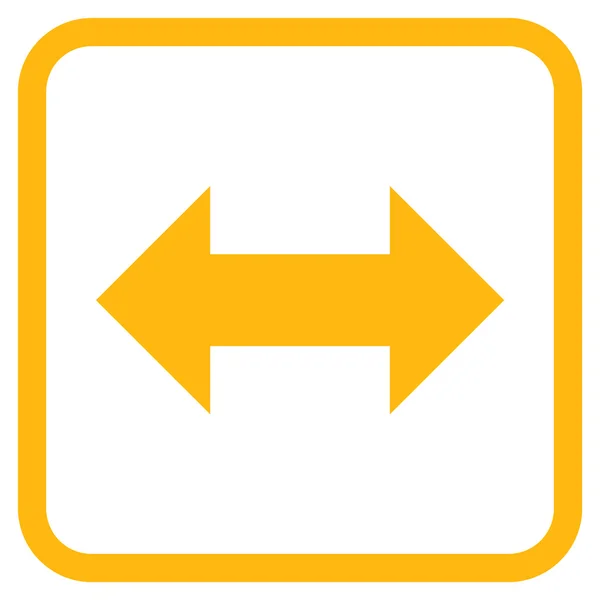 Icono de vectores de flechas de intercambio horizontal en un marco — Vector de stock