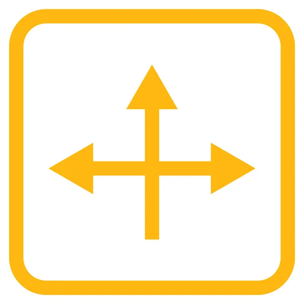 Křižovatka směrů vektorové ikony v rámečku — Stockový vektor