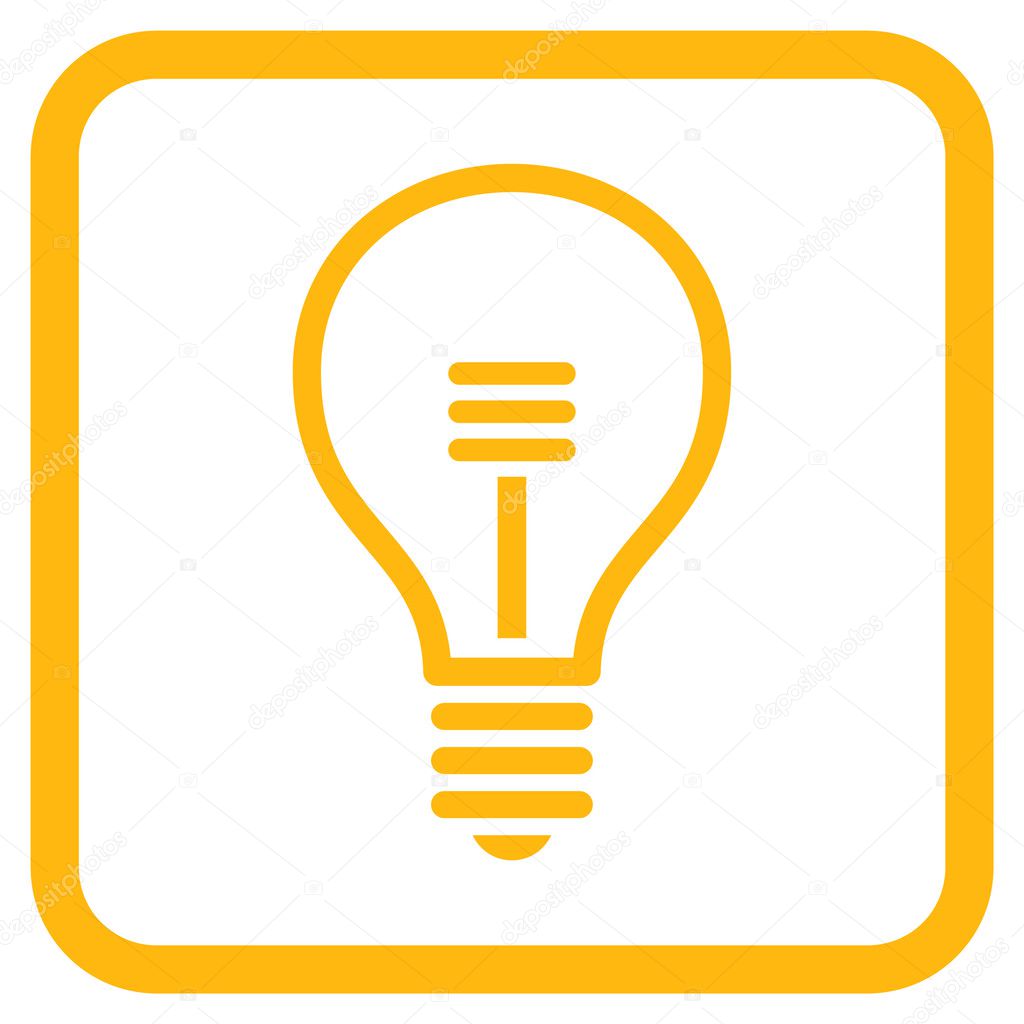 Lamp Bulb Vector Icon In a Frame