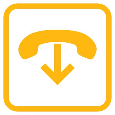 Vektör simgesi bir çerçeve içinde telefon asmak