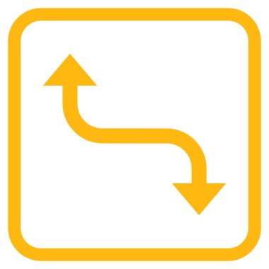 Bend ok vektör simgesi bir çerçeve içinde karşısında