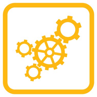 Mekanizması vektör simgesi bir çerçeve içinde