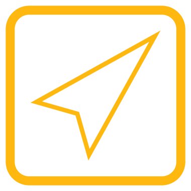 İşaretçiyi doğru yukarı vektör simgesi bir çerçeve içinde