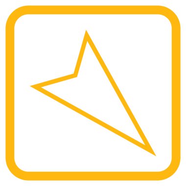 İşaretçi vektör simgesi bir çerçeve içinde aşağı