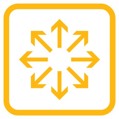 Radyal oklar bir çerçeve içinde simge vektör