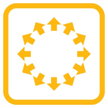 Radyal oklar bir çerçeve içinde simge vektör